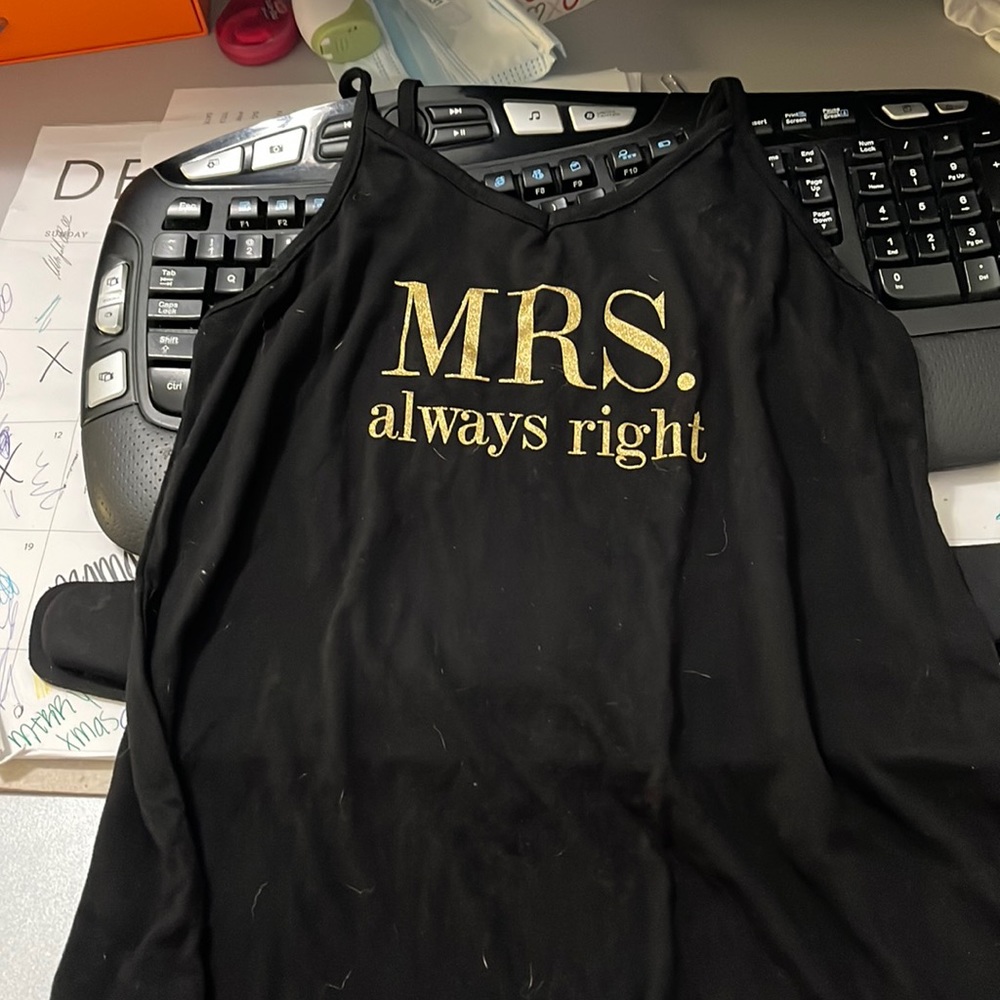 Mrs always right tank worn once